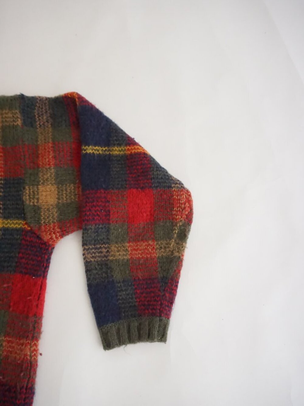 Vintage Alfred Dunner Red Navy Tartan Button Front Grandpa Cardigan S - Picture 4 of 9